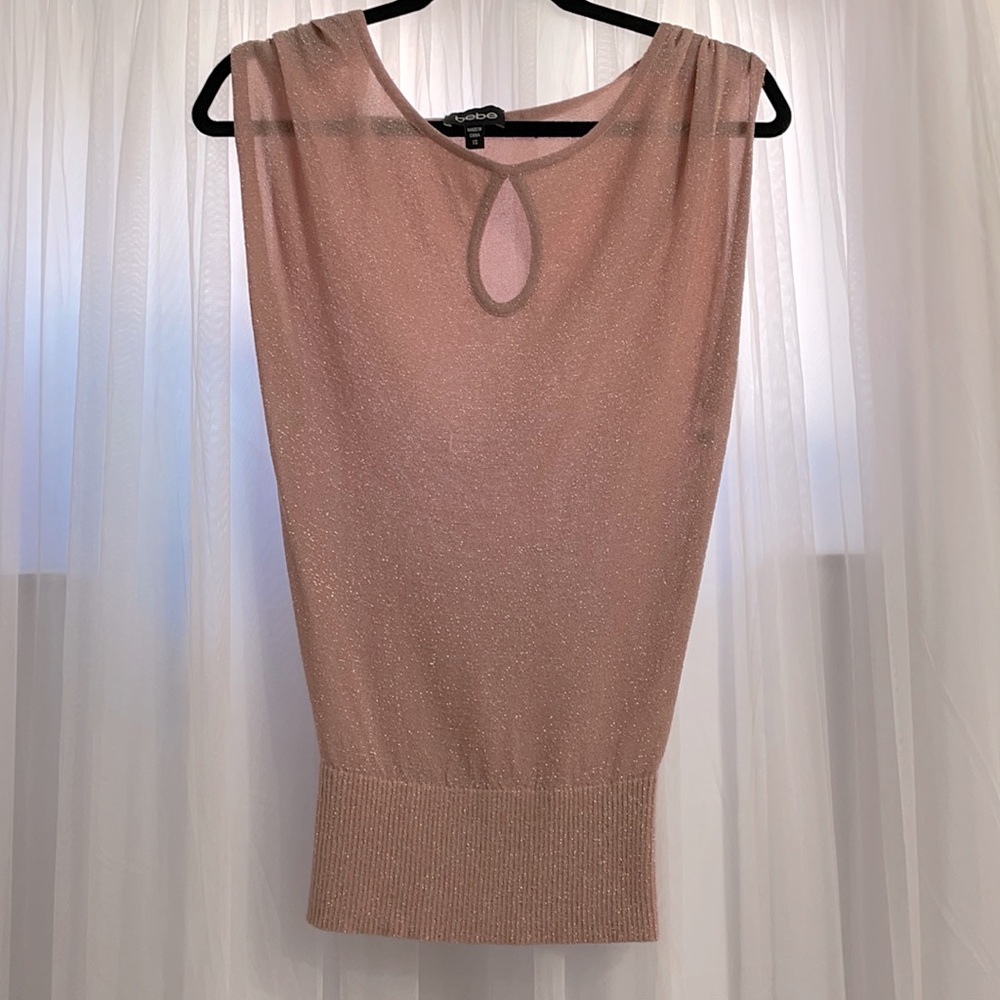 New BeBe top, rose pink, super light and delicate. It has a slight sparkle.